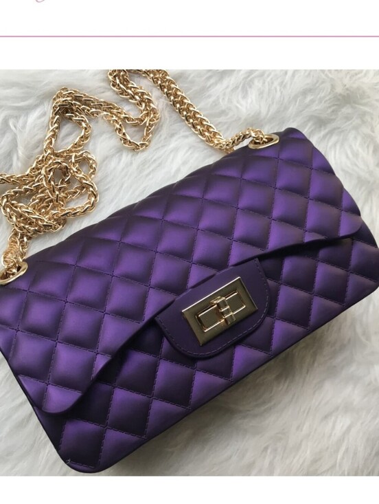 Handbags - Quilted Jelly Handbag - Purple